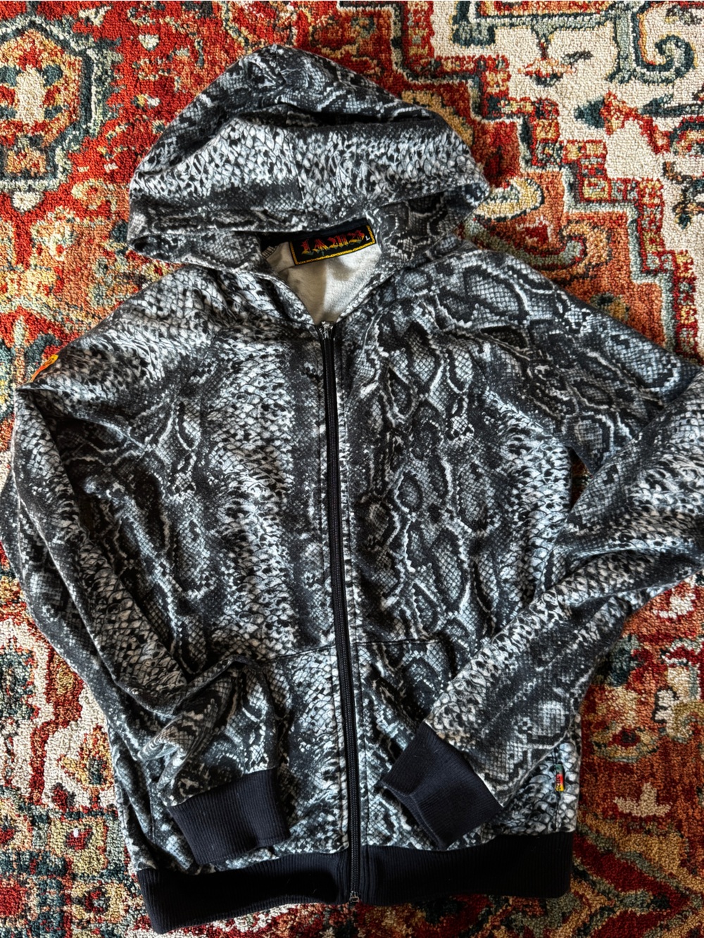 L.A.M.B. rare Vintage Y2K snake python print hoodie sweatshirt